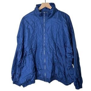 Honors Women Windbreaker Jacket Blue Size 3X Vintage 90s Retro Athleisure Sporty